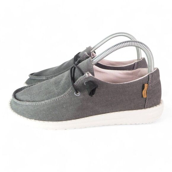 Hey Dude Wendy Casual Slip-on Loafers "Chambray Off Black" 121414949 Women's 7 - Picture 2 of 11